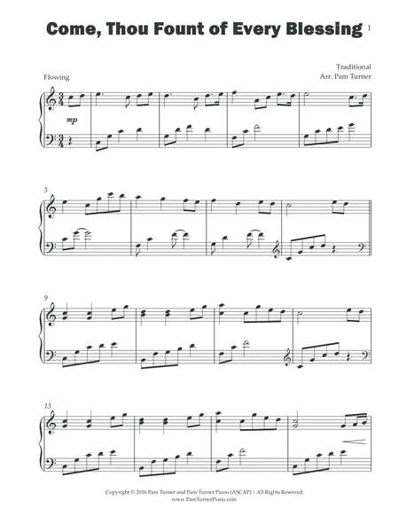 Come, Thou Fount of Every Blessing (Intermediate Piano Solo) image number null