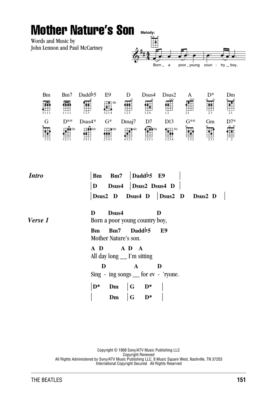Mother Nature's Son Ukulele scores gallery preview page 1