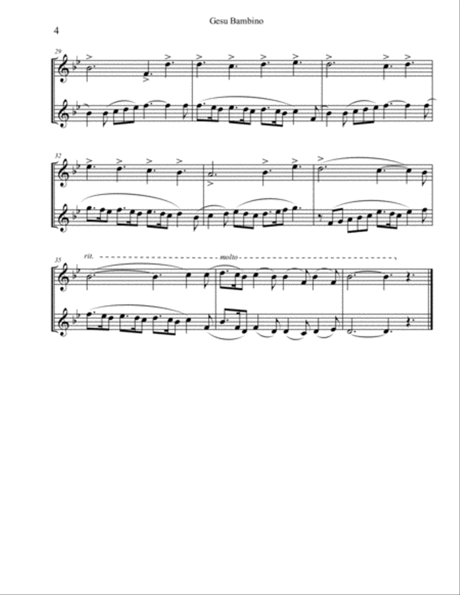 Gesu Bambino - Horn Duo Brass Duet scores gallery preview page 4