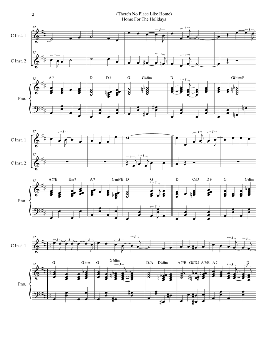 (There's No Place Like) Home For The Holidays Flute scores gallery preview page 2