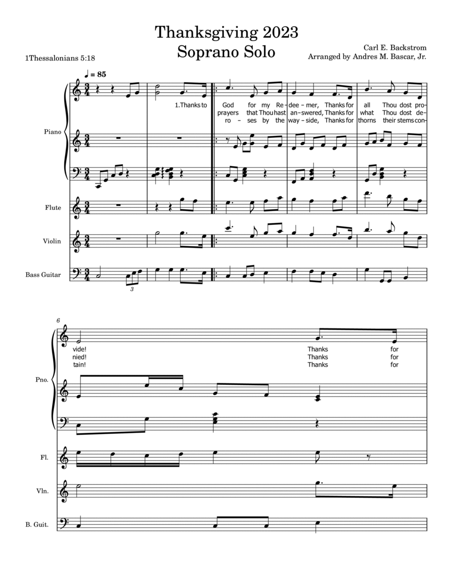 Thanksgiving 2023 A Cappella scores gallery preview page 1