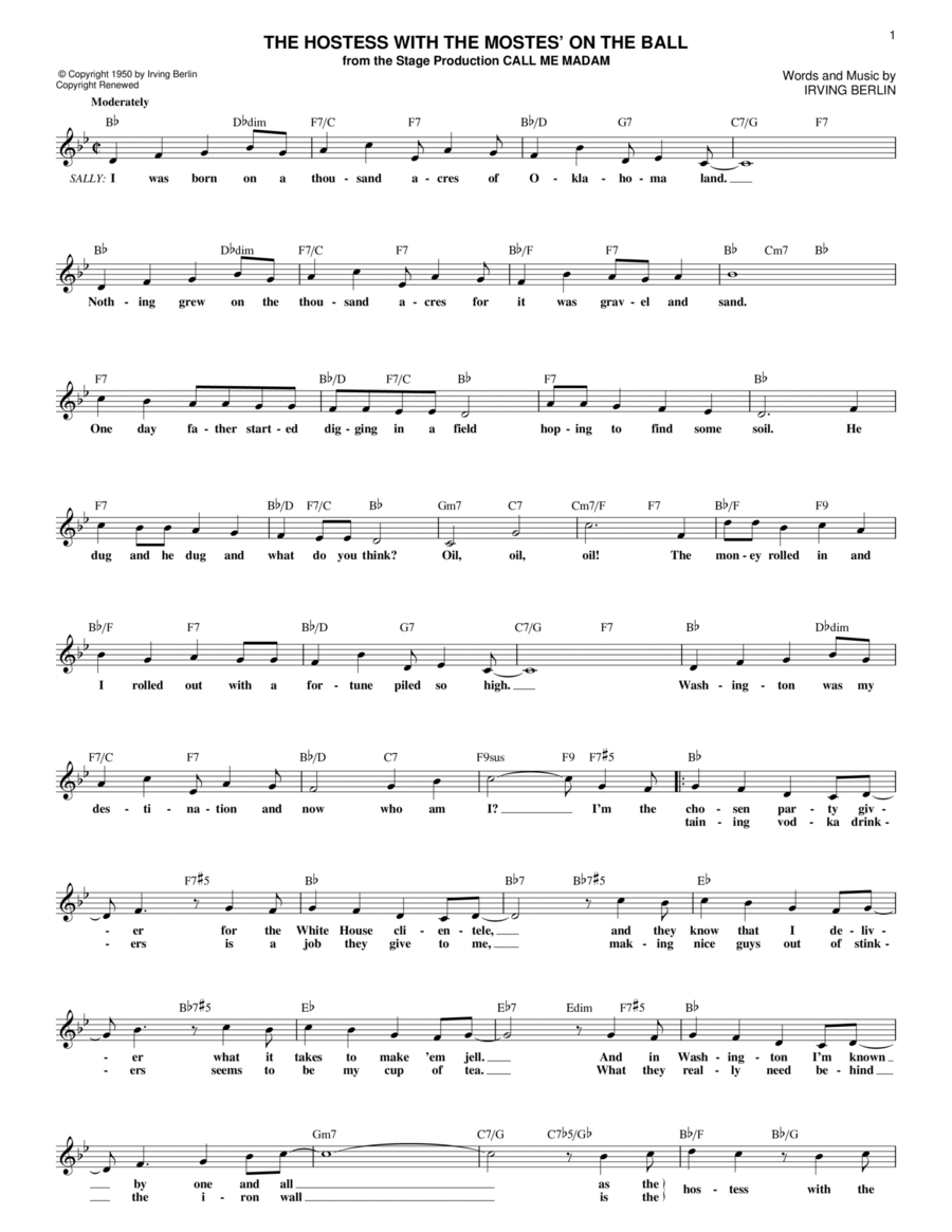 The Hostess With The Mostes' On The Ball Piano scores gallery preview page 1
