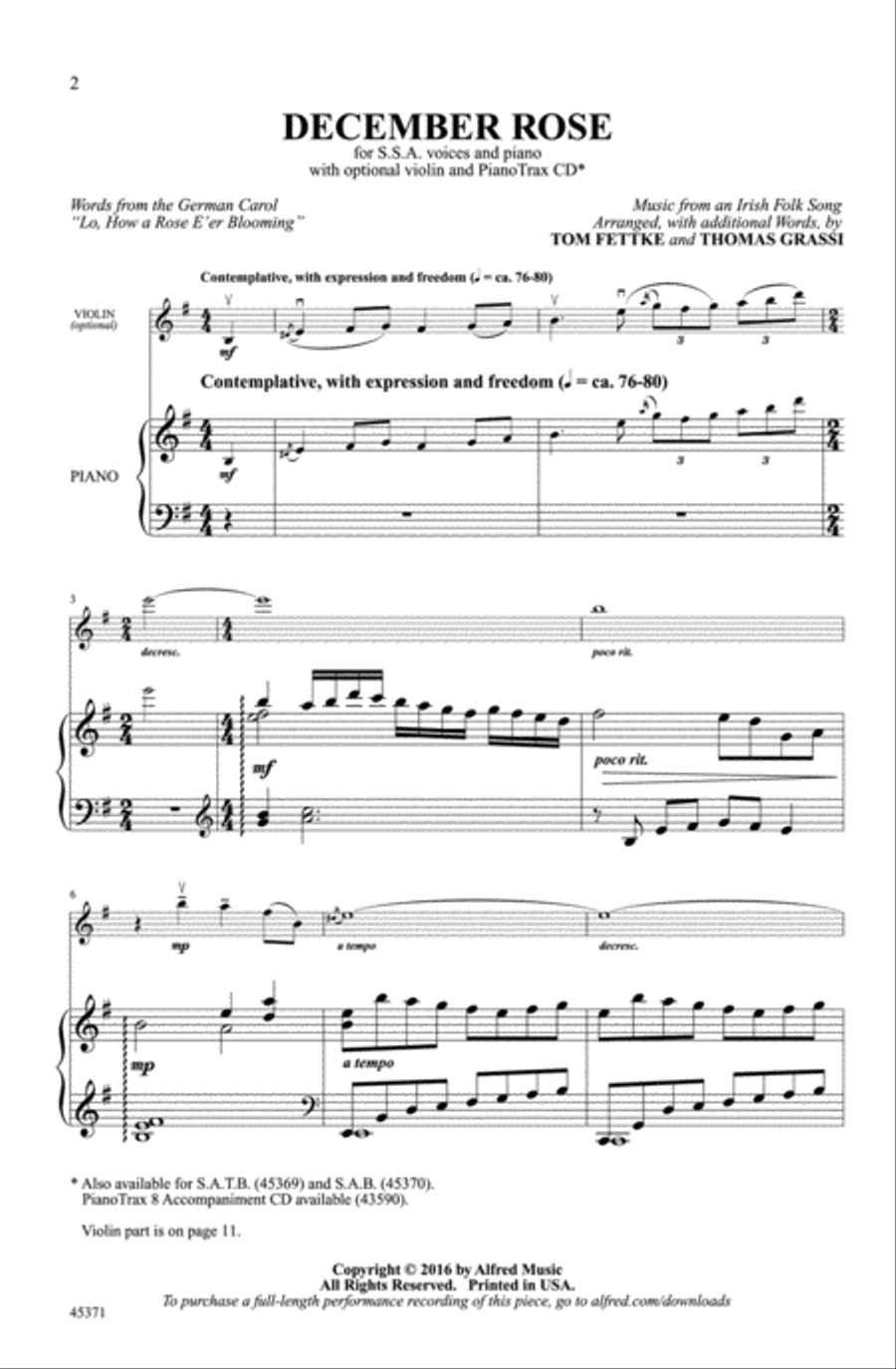December Rose December Rose Choir scores gallery preview page 1