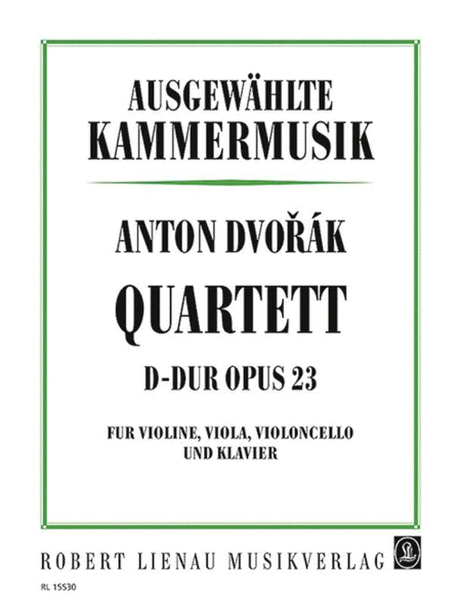 Dvorak - Quartet D Op 23 D Violin/Viola/Cello/Piano