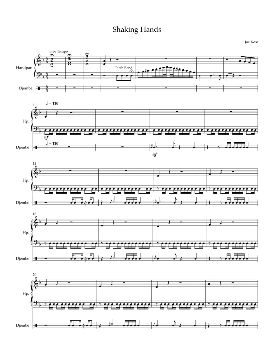 Shaking Hands Shaking Hands Percussion scores gallery preview page 1