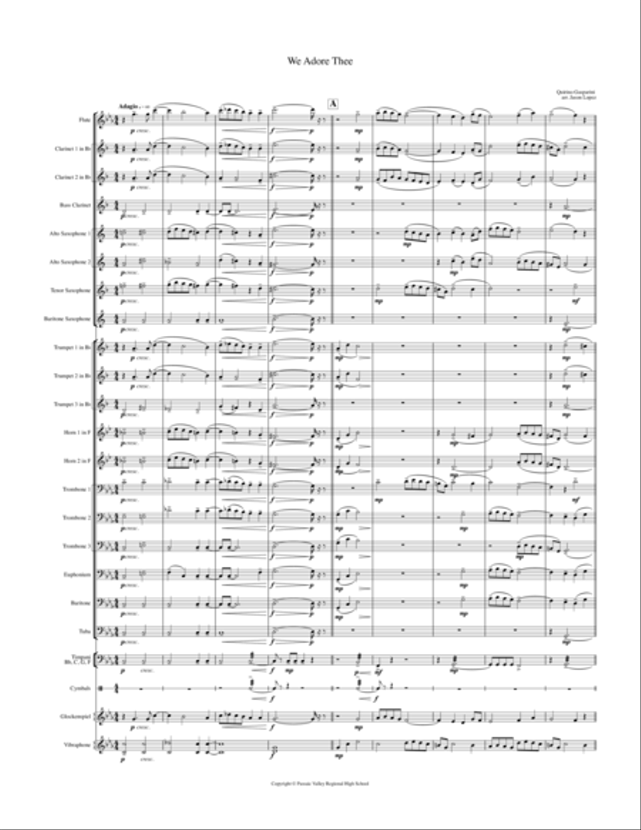 We Adore Thee Concert Band scores gallery preview page 1