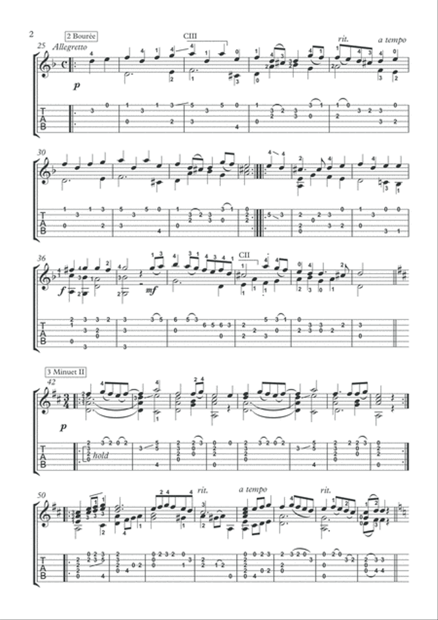 Baroque Diamonds for classical guitar by Robert de Visee (1655 – 1732) Acoustic Guitar scores gallery preview page 3
