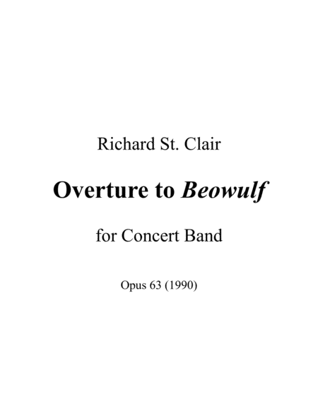Overture to Beowulf for Concert Band (1990) (Full Score and Complete Instrumental Parts) image number null