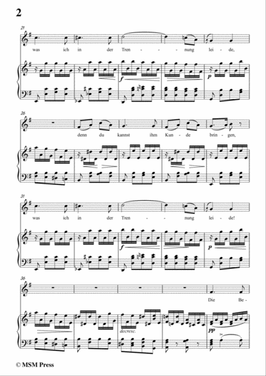 Schubert-Suleikas zweiter Gesang in G Major,for voice and piano Voice Solo scores gallery preview page 4