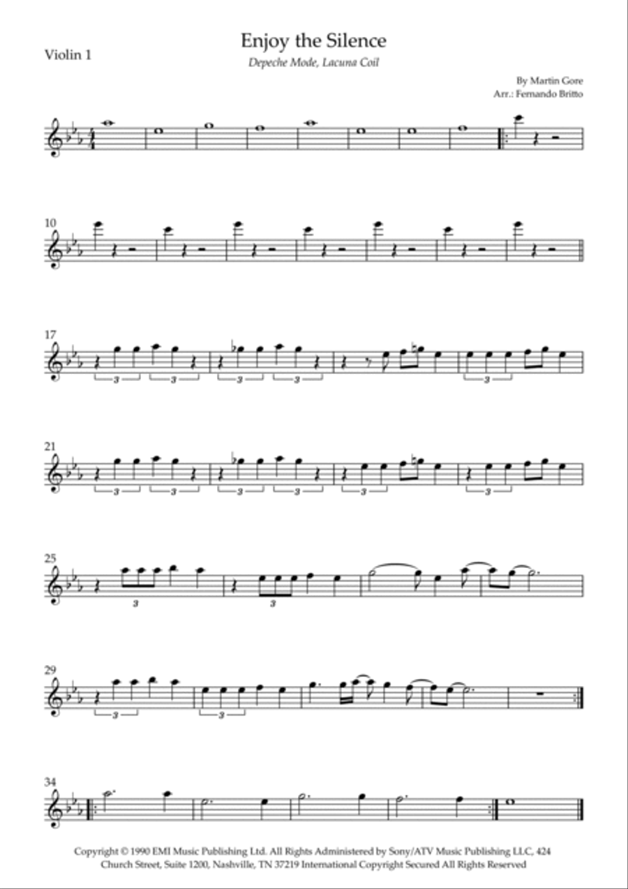 Enjoy The Silence String Trio scores gallery preview page 3