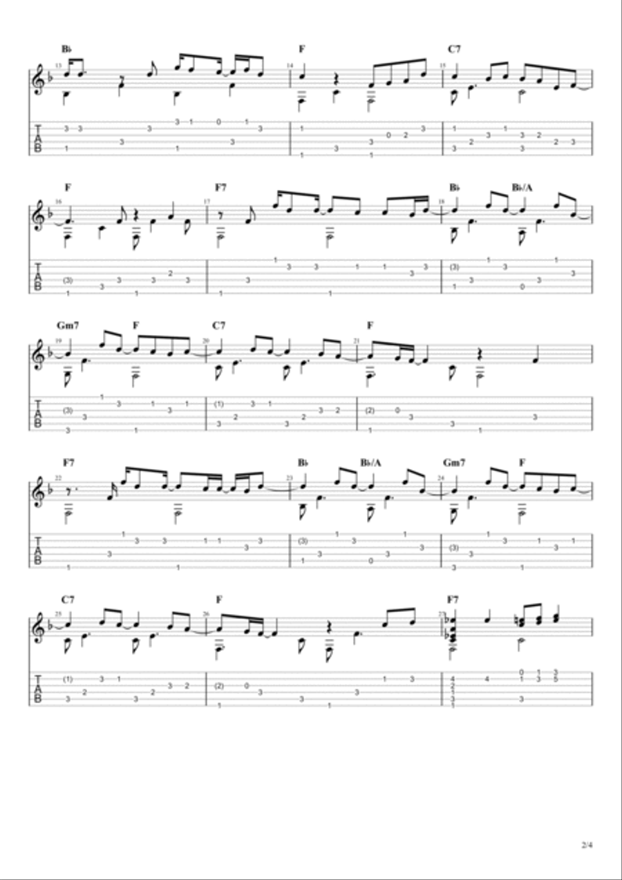 Hey Jude Guitar Tablature scores gallery preview page 2