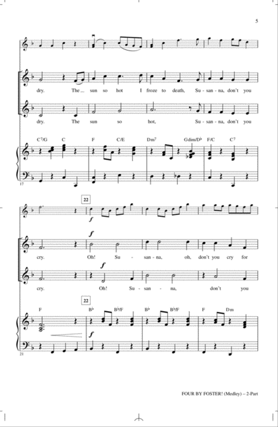 Four by Foster! (Medley) (arr. Mary Donnelly and George L.O. Strid) 2-Part scores gallery preview page 3