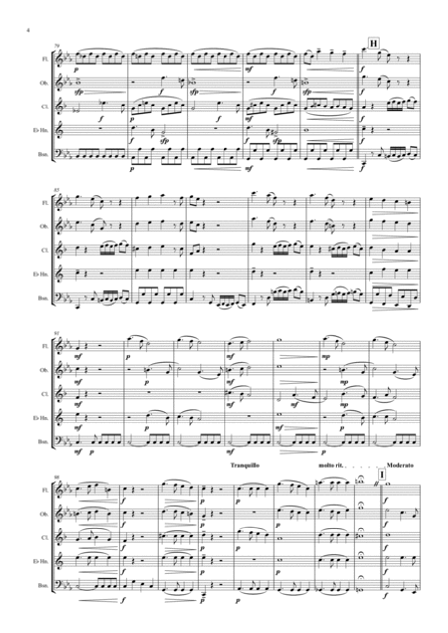 Divertimento No.1 in Eb major “Eine Kleine Tyne Musik” - wind quintet Woodwind Quintet scores gallery preview page 5