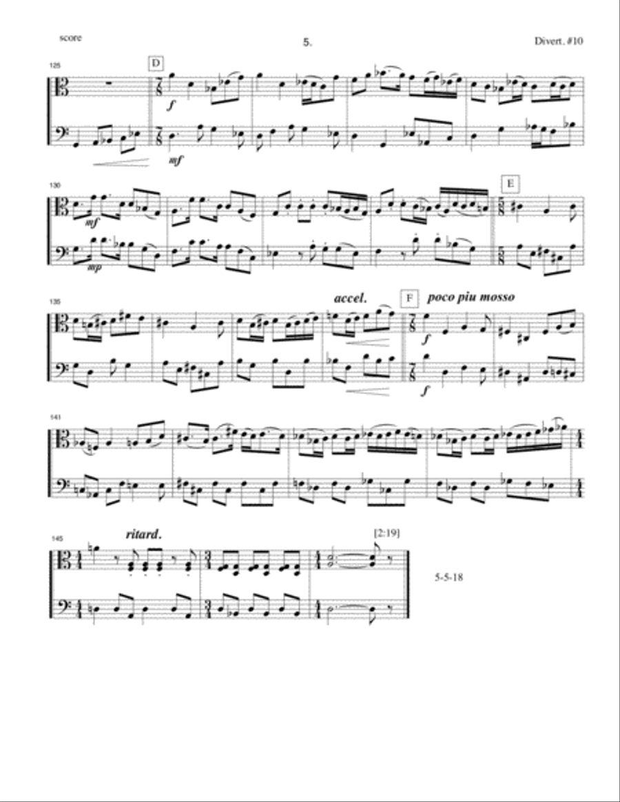 Divertimento #10, opus 269 Small Ensemble scores gallery preview page 6