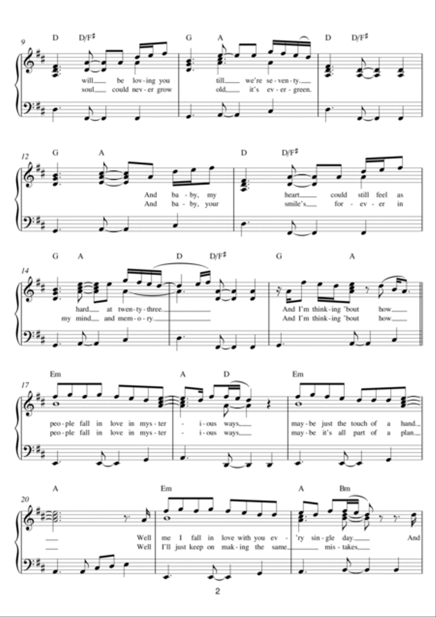 Thinking Out Loud Easy Piano scores gallery preview page 2