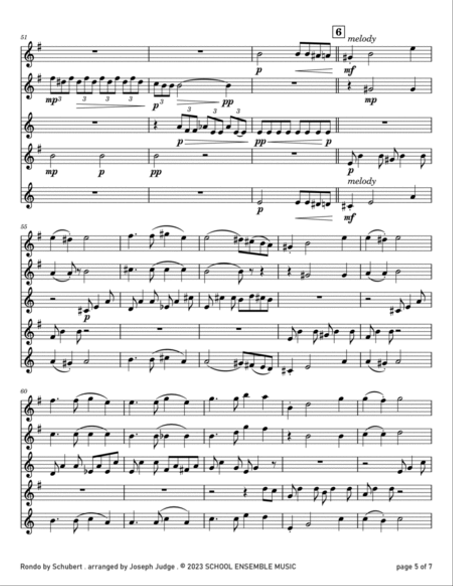 Rondo by Schubert for Saxophone Quartet in Schools Rondo by Schubert for Saxophone Quartet in Schools Saxophone Quartet scores gallery preview page 5