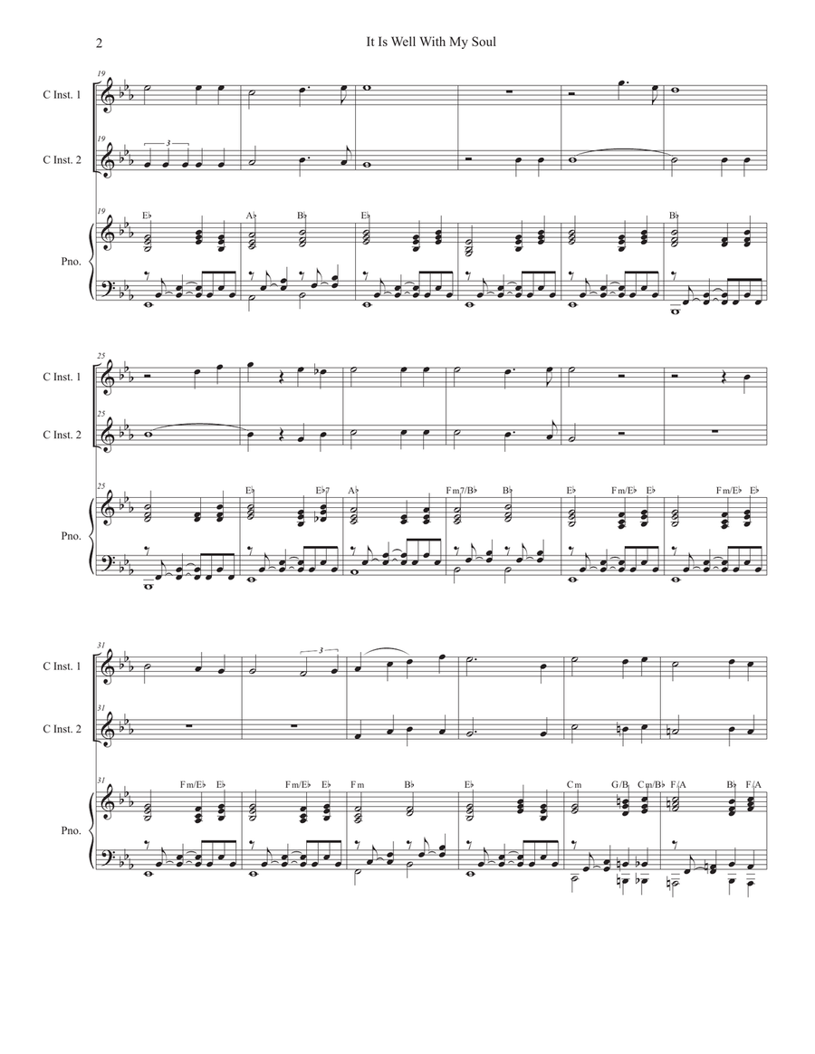 It Is Well With My Soul (Duet for C-Instruments) Piano scores gallery preview page 2