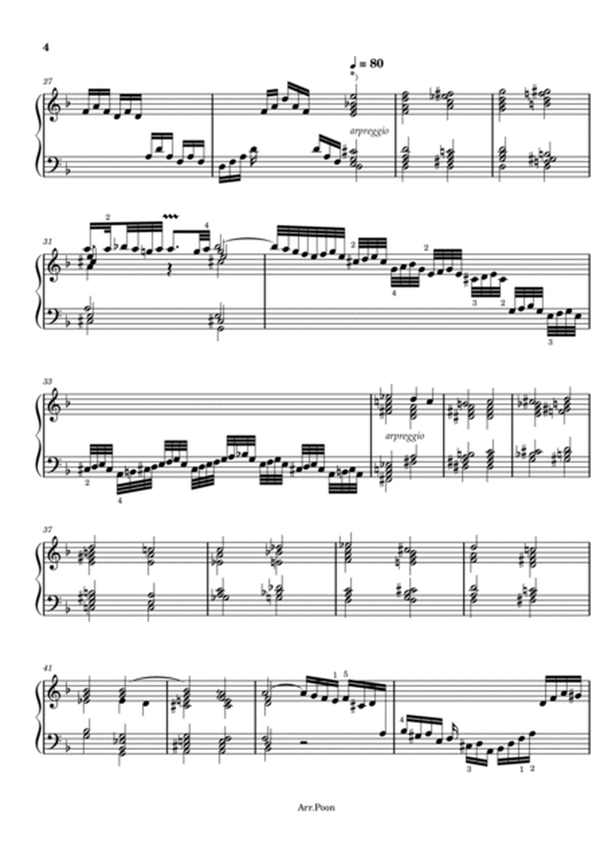 J.S.Bach - Chromatic Fantasia and Fugue, BWV 903 - Original With Fingered For Piano Solo image number null