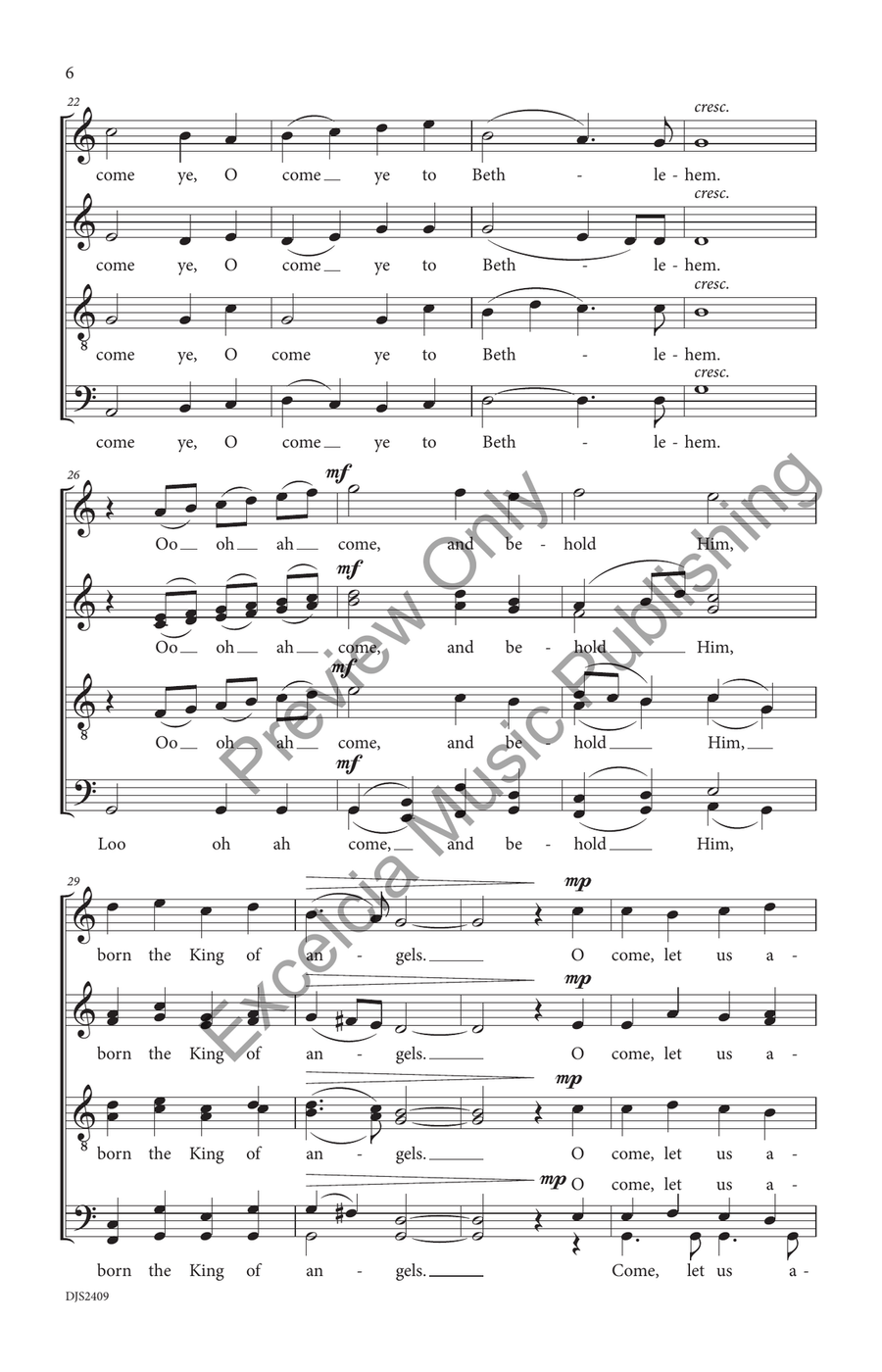 O Come, All Ye Faithful 4-Part scores gallery preview page 7