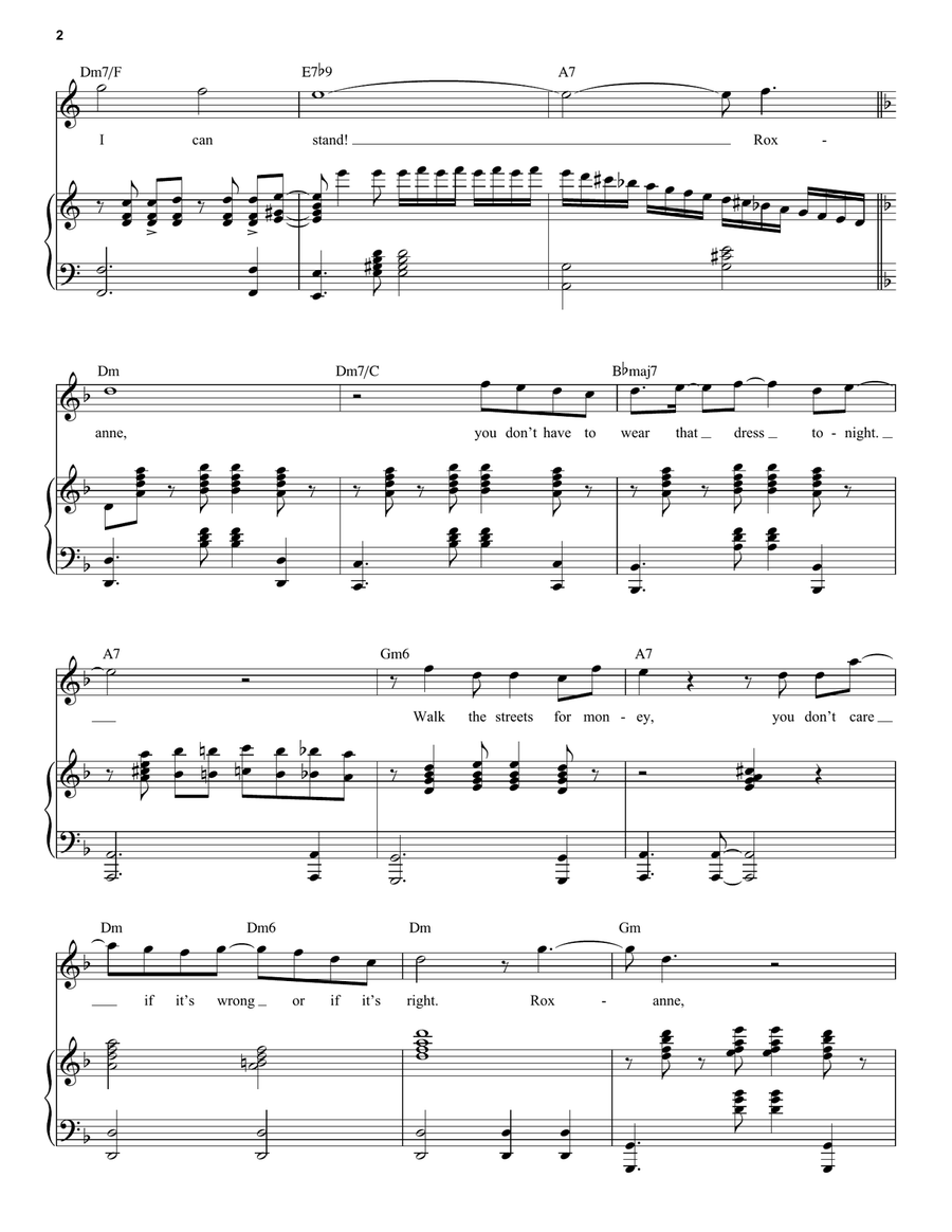 El Tango De Roxanne (from Moulin Rouge! The Musical) Voice scores gallery preview page 2