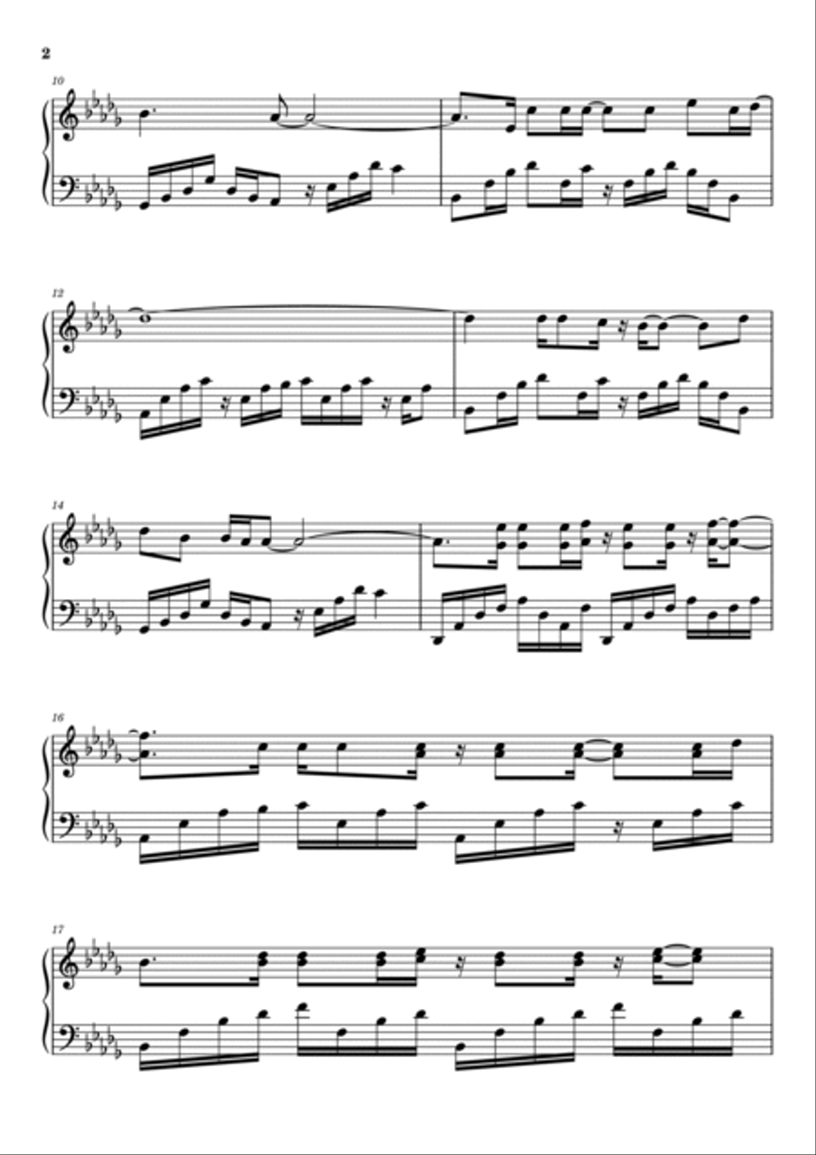 Here Without You Piano Solo scores gallery preview page 2