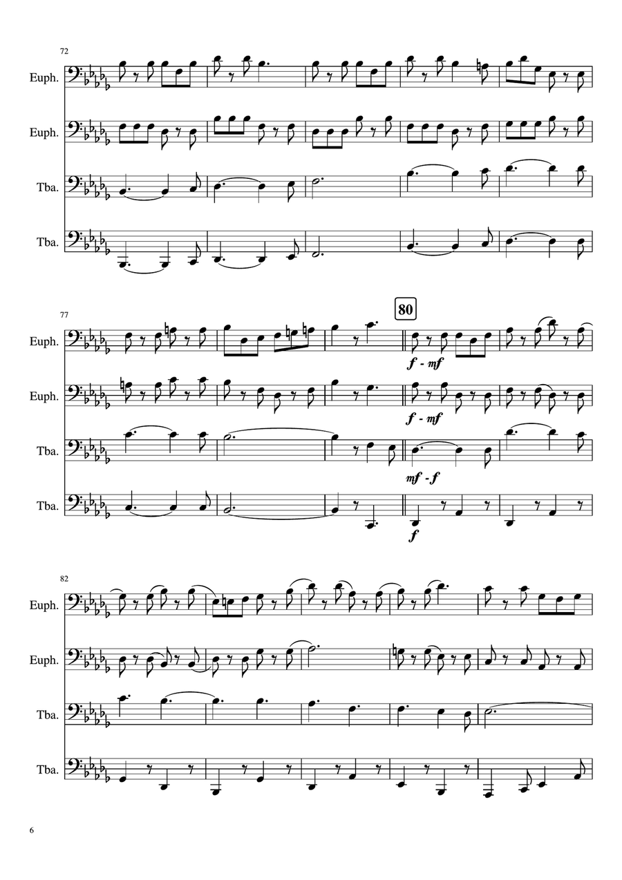 The Kilties March Brass Quartet scores gallery preview page 6