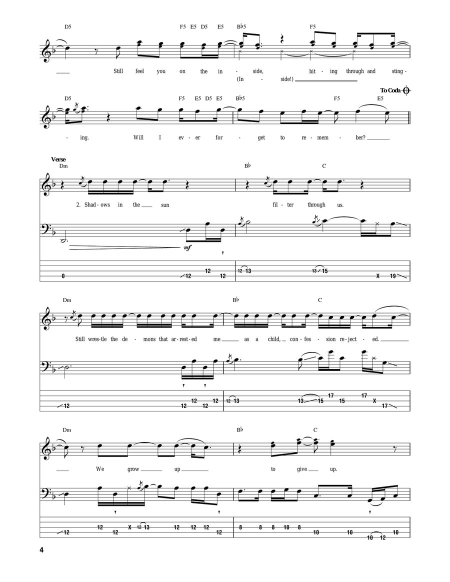 Forget To Remember Electric Guitar scores gallery preview page 4