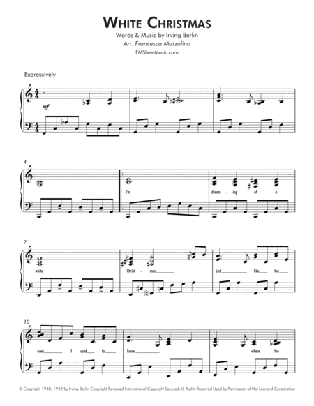 White Christmas (Intermediate Lyrical Piano) image number null
