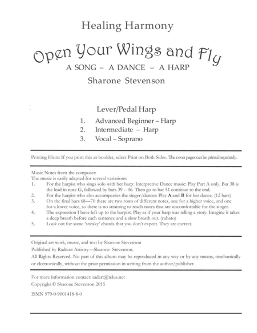 Open Your Wings and Fly Open Your Wings and Fly Celtic Harp scores gallery preview page 3