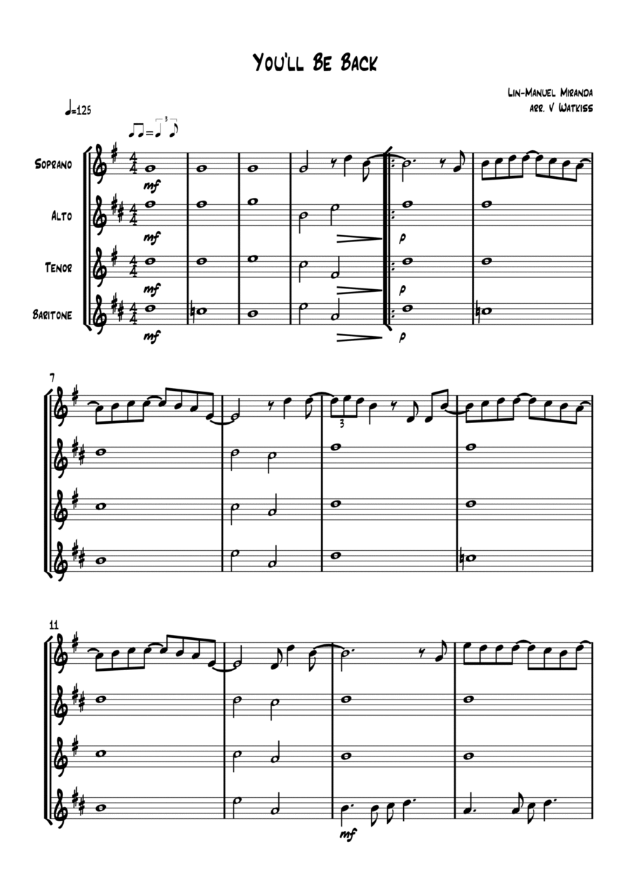 10 Duel Commandments Saxophone Quartet scores gallery preview page 1