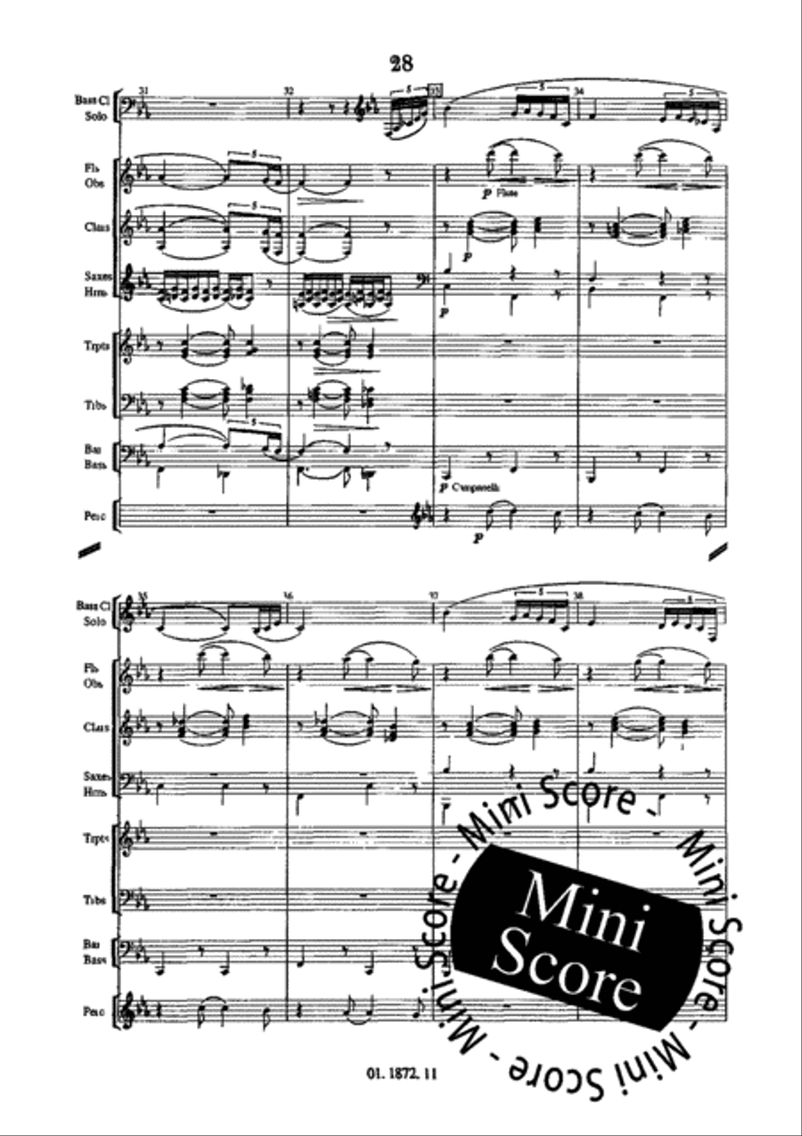 Concerto for Bass Clarinet and Band Concert Band scores gallery preview page 32