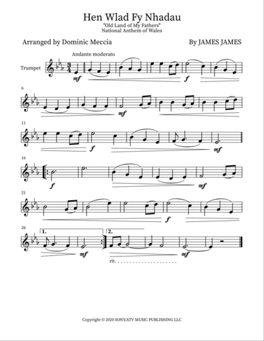 Hen Wlad Fy Nhadau Small Ensemble scores gallery preview page 3