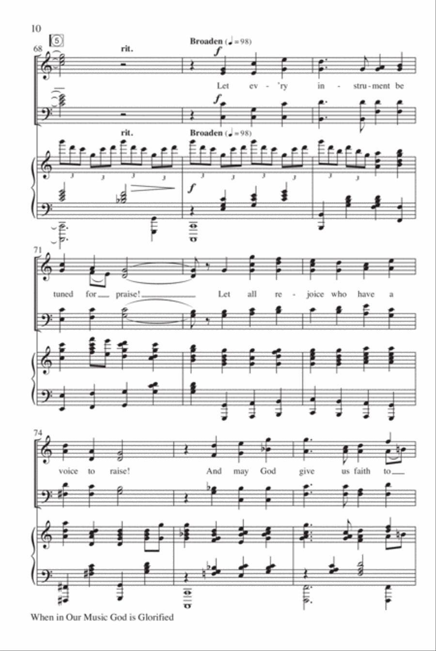 When in Our Music God Is Glorified 4-Part scores gallery preview page 11