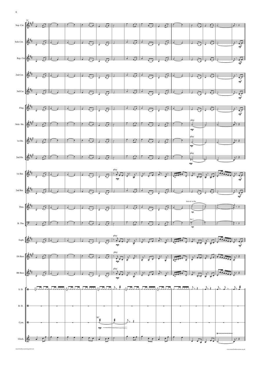 Heroes of Telemark (The) March for Brass Band ''Keith Terrett Classic March Collection'' Concert Band scores gallery preview page 6