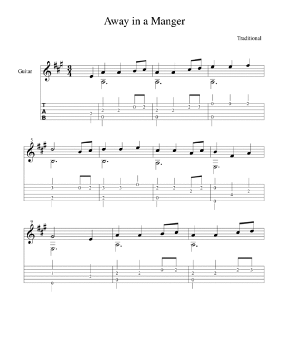 Easy Finger-Style Christmas (TAB) Guitar Tablature scores gallery preview page 3