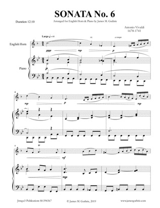 Vivaldi: Sonata No. 6 for English Horn & Piano