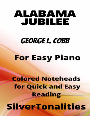 Alabama Jubilee Easy Piano Sheet Music with Colored Notation