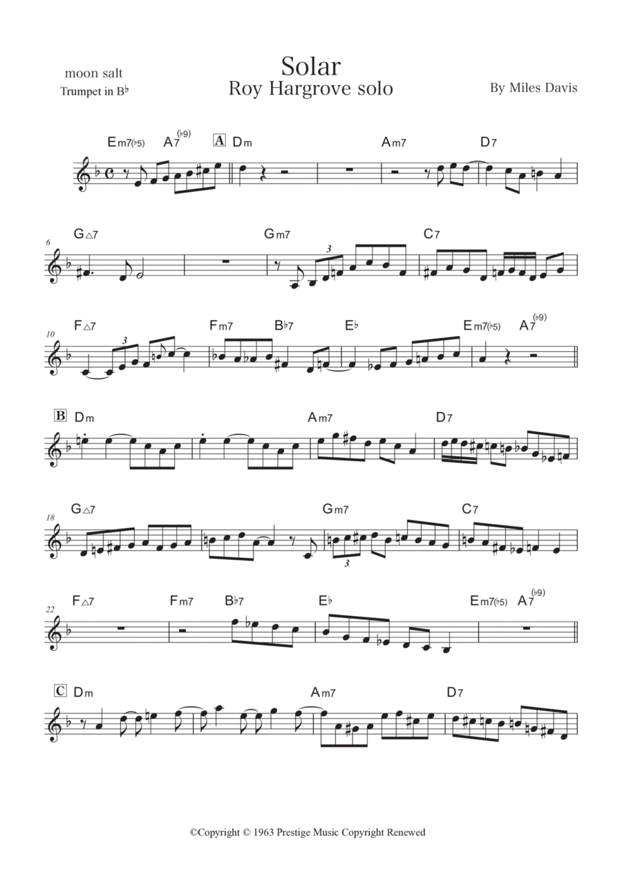 Solar B-Flat Trumpet scores gallery preview page 1