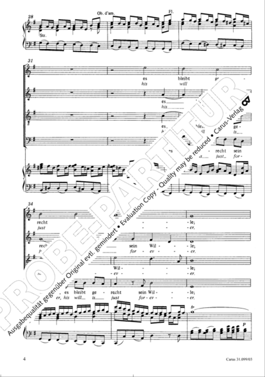Whatever God ordains is right (Was Gott tut, das ist wohlgetan) 4-Part scores gallery preview page 5