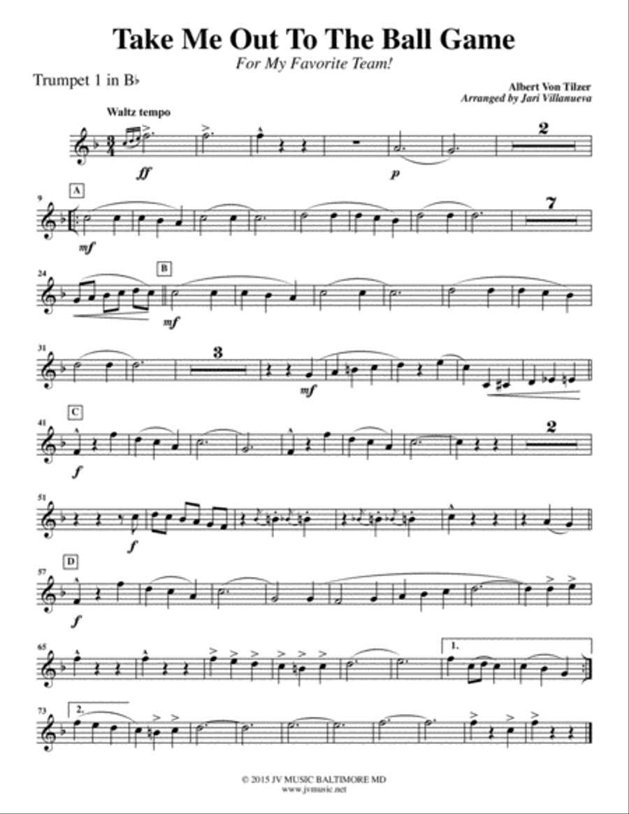 Take Me Out To The Ball Game for Brass Quintet Brass Quintet scores gallery preview page 5
