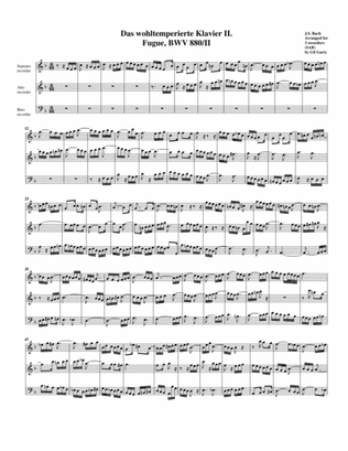 Fugue from Das wohltemperierte Klavier II, BWV 880/II (arrangement for 3 recorders)