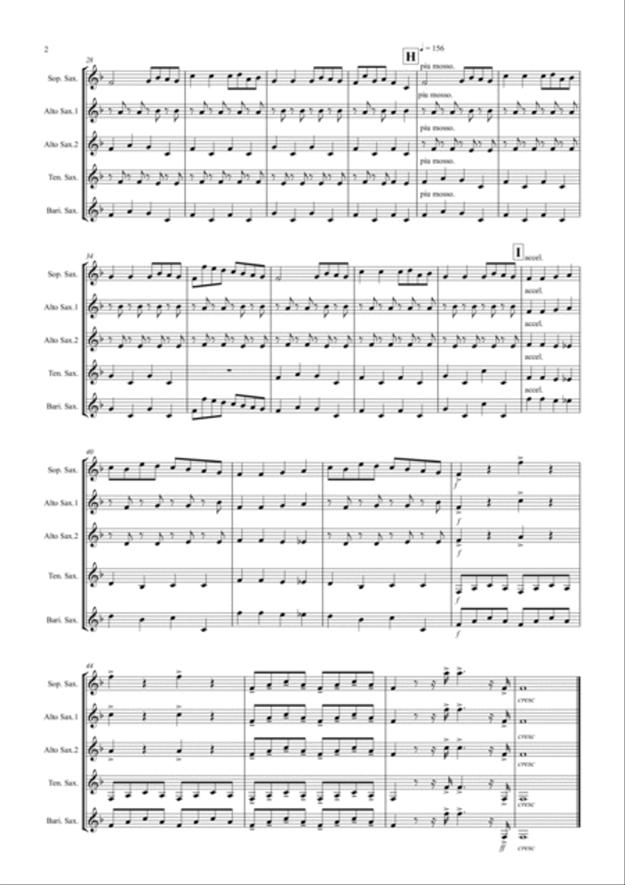 The Can Can for Saxophone Quintet Saxophone Quintet scores gallery preview page 2