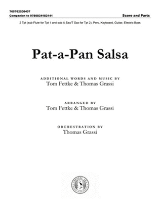 Book cover for Pat-a-Pan Salsa - Brass and Percussion Score and Parts