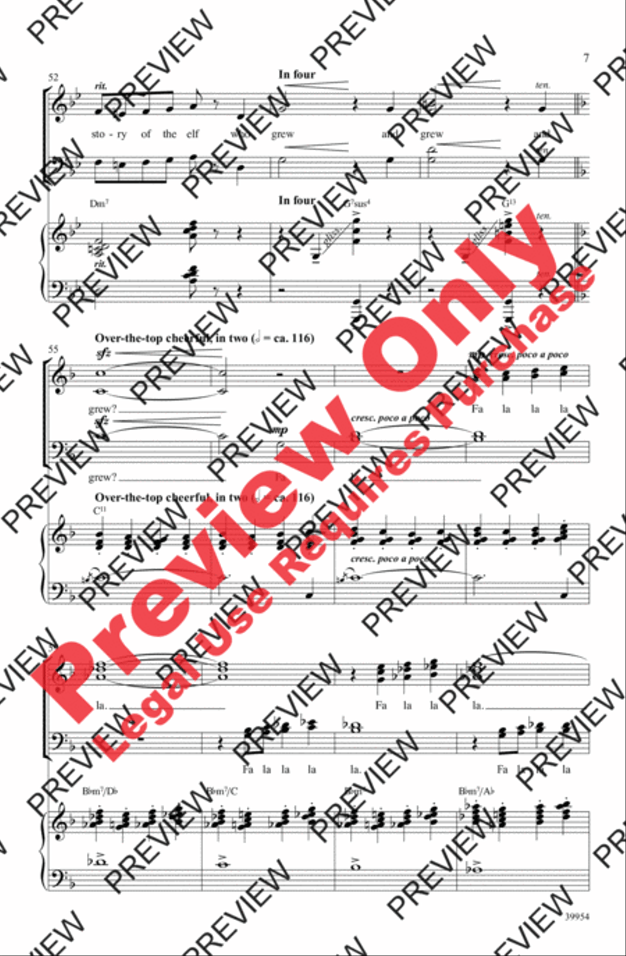 Elf: A Medley from the Broadway Musical 4-Part scores gallery preview page 7