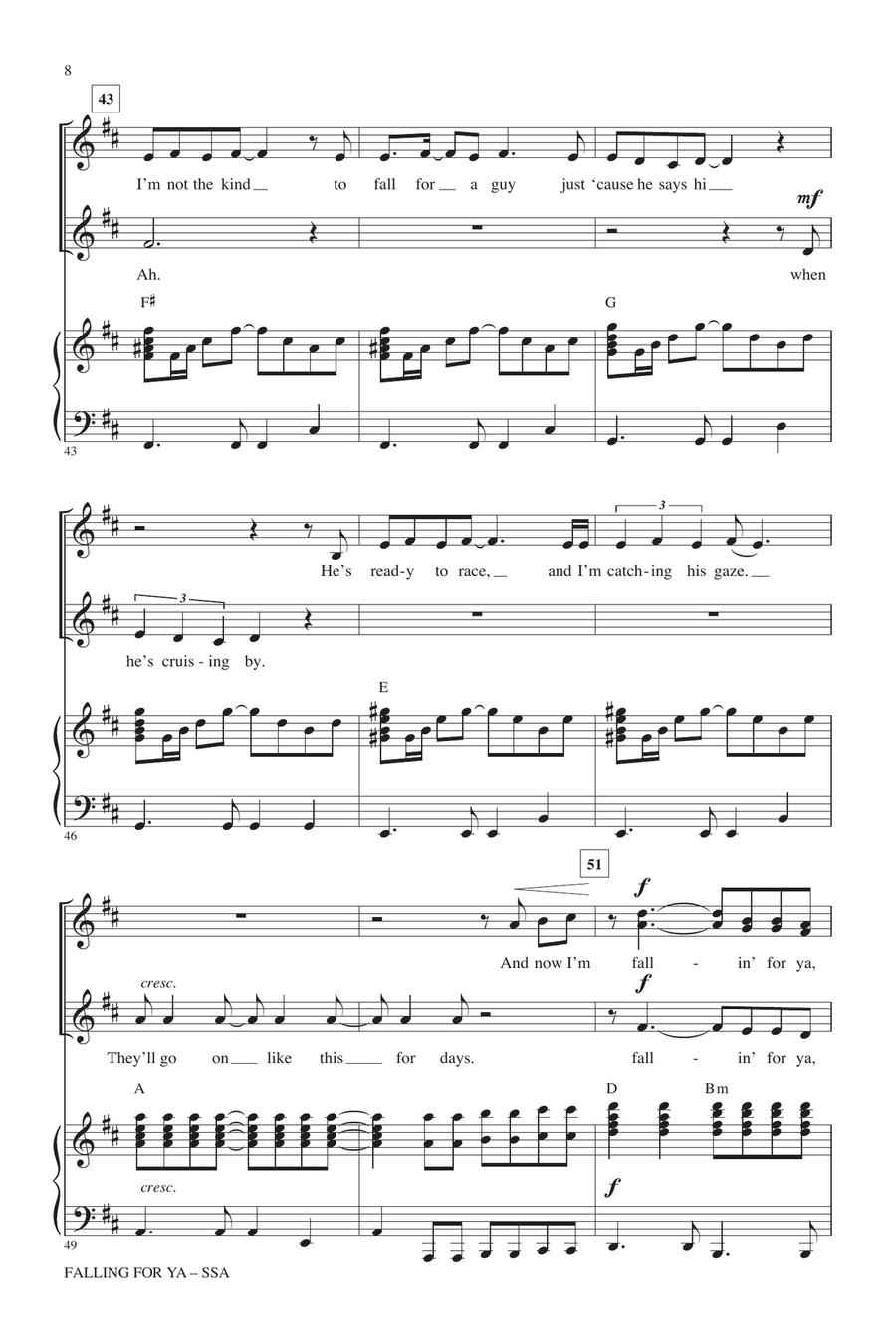 Falling For Ya (from Teen Beach Movie) SSA scores gallery preview page 6