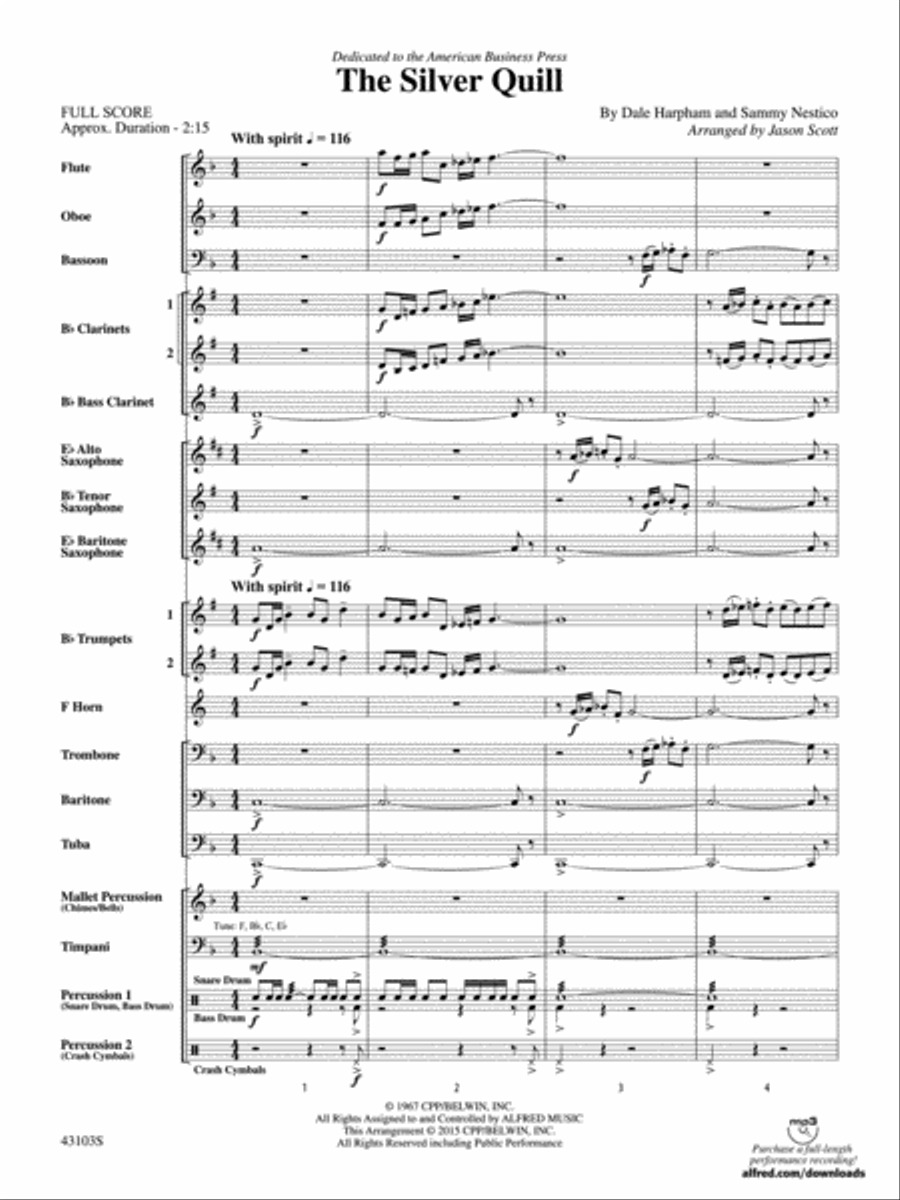 The Silver Quill: Score Concert Band scores gallery preview page 3