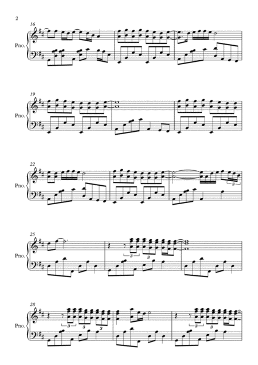 Thinking Out Loud Piano Solo scores gallery preview page 2