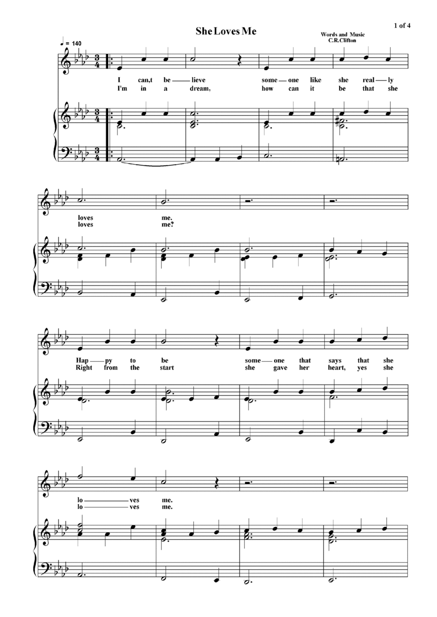 She Loves Me Voice scores gallery preview page 1