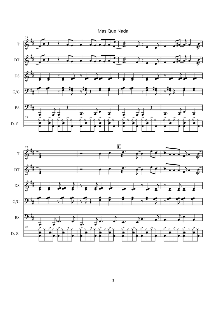 Mas Que Nada Percussion Ensemble scores gallery preview page 5