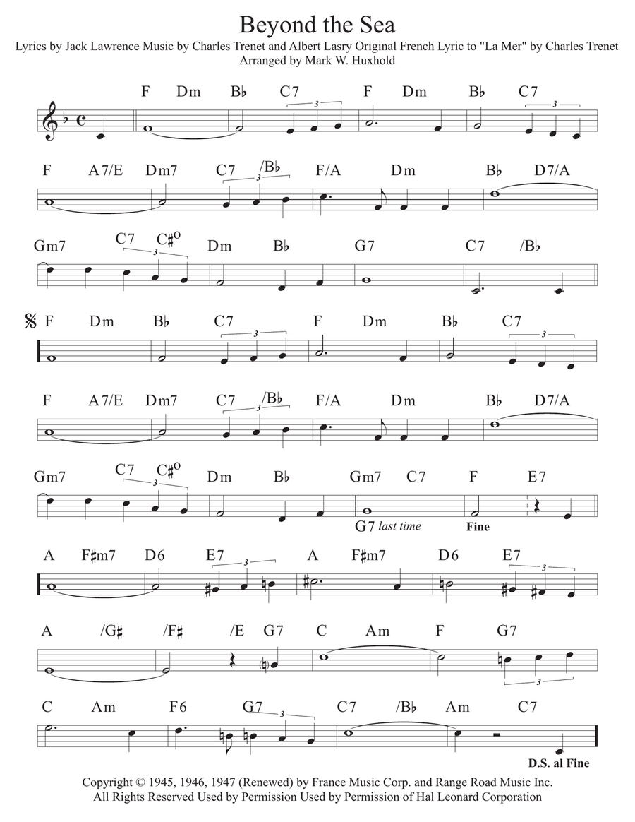 Beyond The Sea Piano scores gallery preview page 1